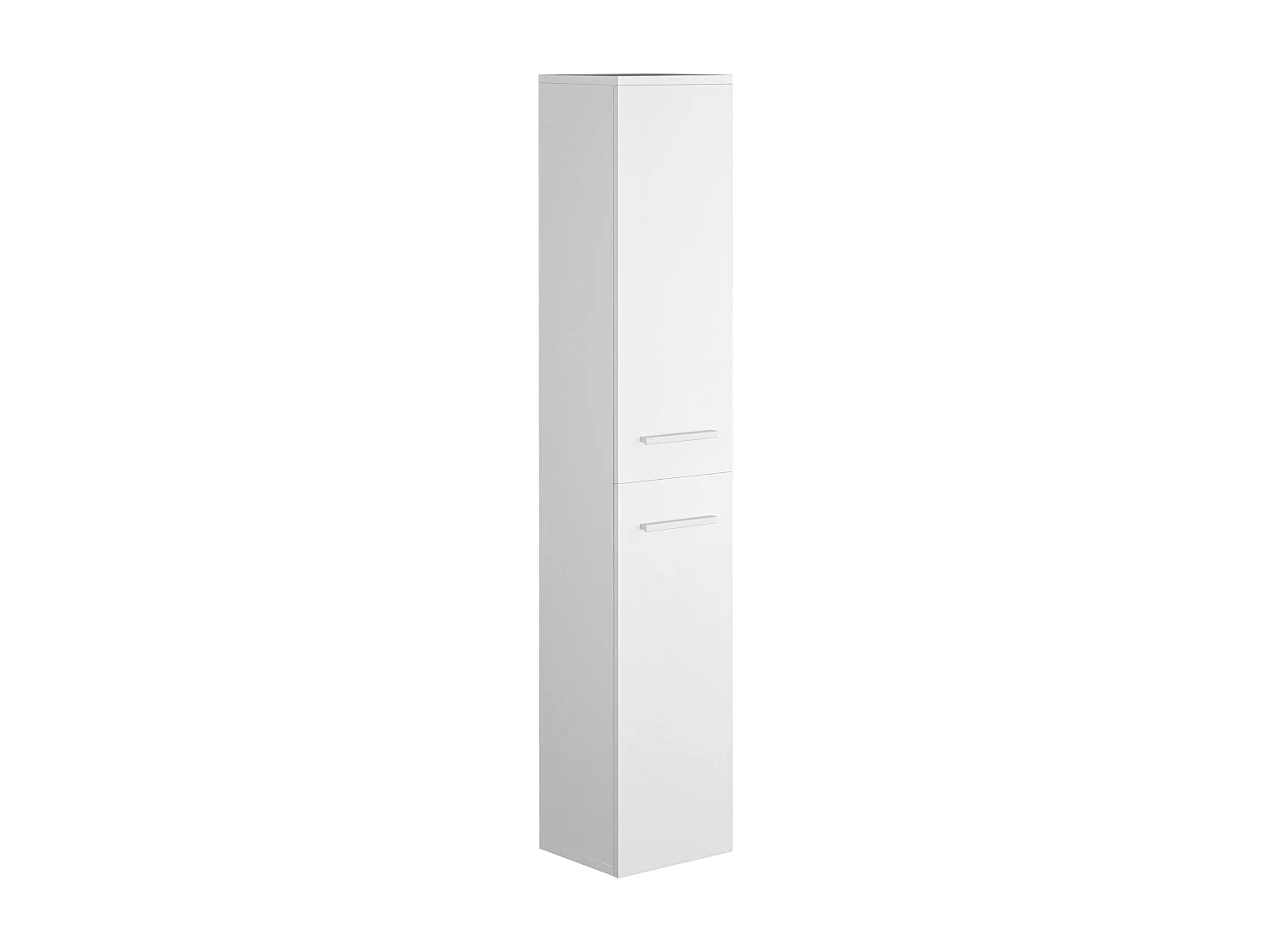 Meuble de salle de bain suspendu simple vasque avec colonne de rangement - Coloris blanc - 60 cm - KAYLA
