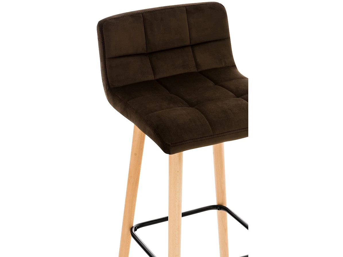 Lot de 2  Tabouret de bar - Velours - Marron - Lincoln