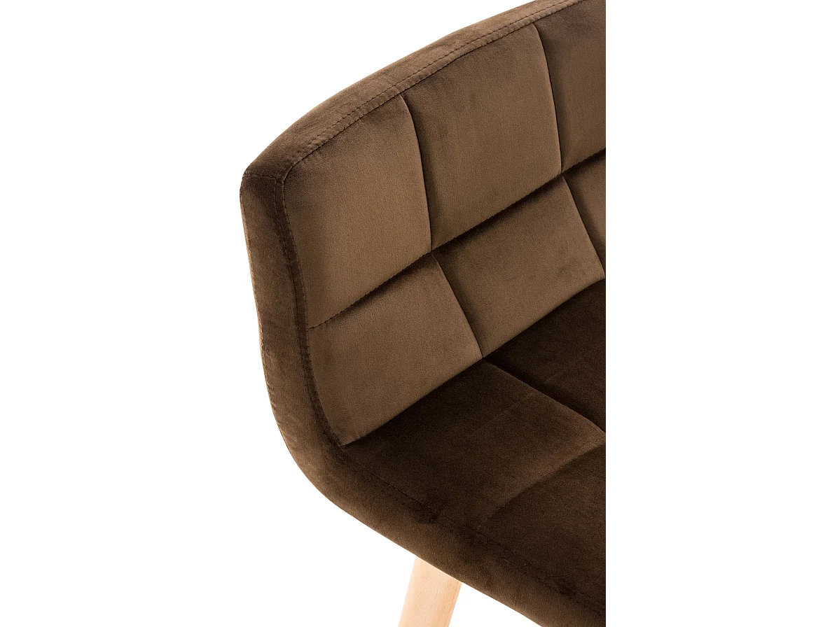 Lot de 2  Tabouret de bar - Velours - Marron - Lincoln