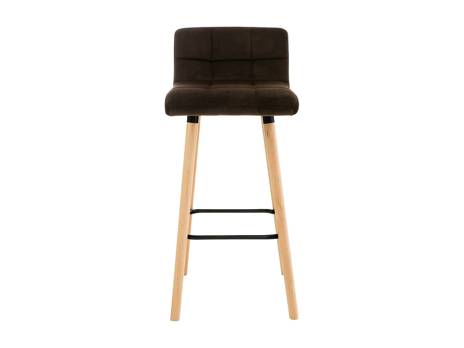 Lot de 2  Tabouret de bar - Velours - Marron - Lincoln