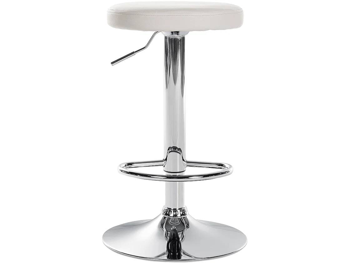 Lot de 2 Tabourets de bar - Similicuir & Métal - Blanc - Ponte