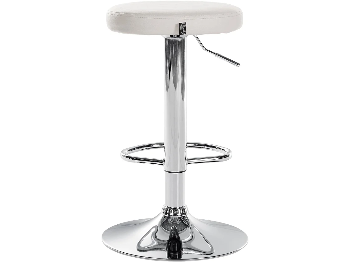 Lot de 2 Tabourets de bar - Similicuir & Métal - Blanc - Ponte