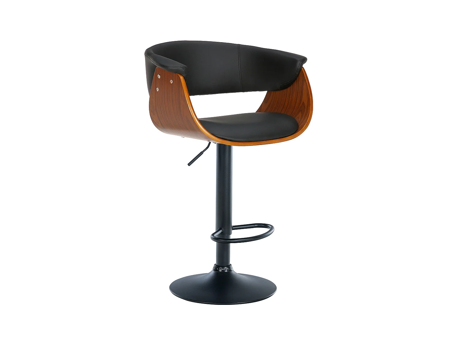 Tabouret de bar - Similicuir - Noyer / Noir - Vestal