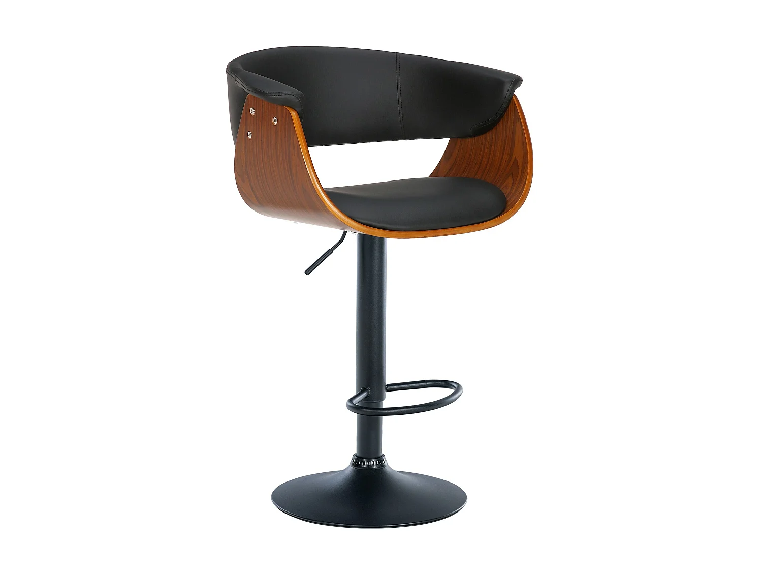 Tabouret de bar - Similicuir - Noyer / Noir - Vestal