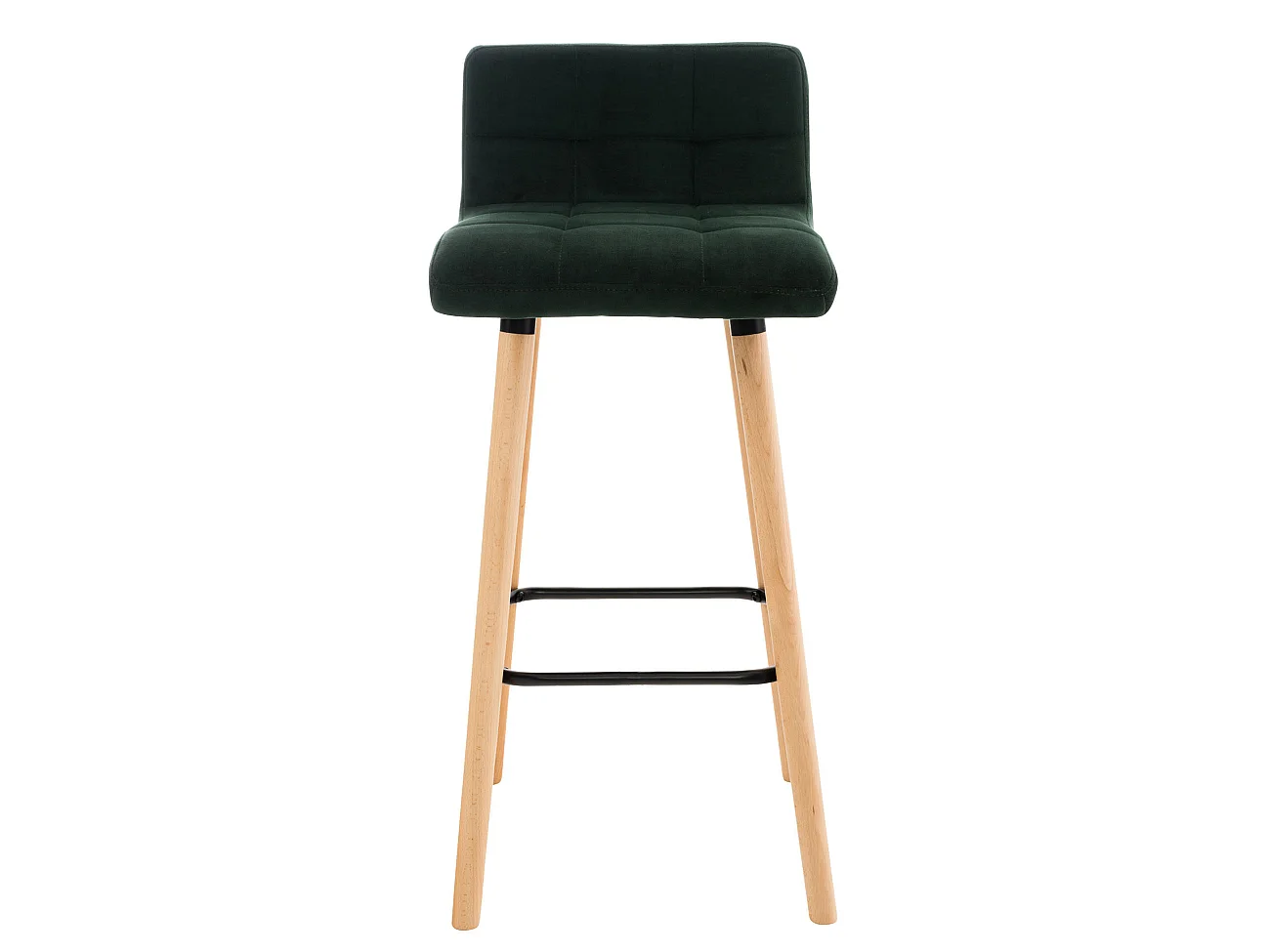 Set van 2 Barkruk - Fluweel & Hout - groen - Lincoln