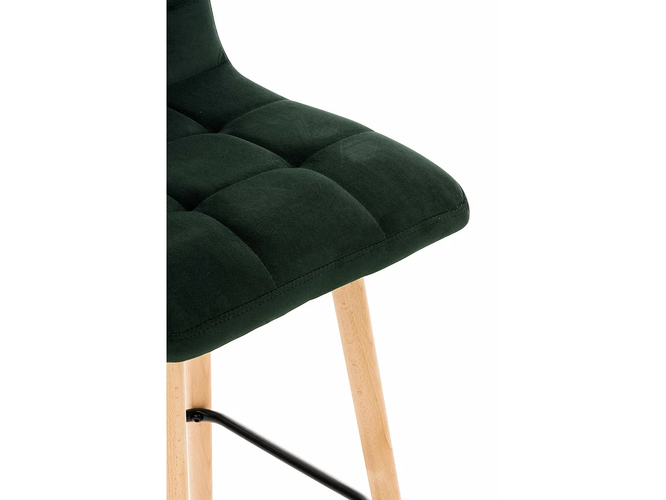 Set van 2 Barkruk - Fluweel & Hout - groen - Lincoln