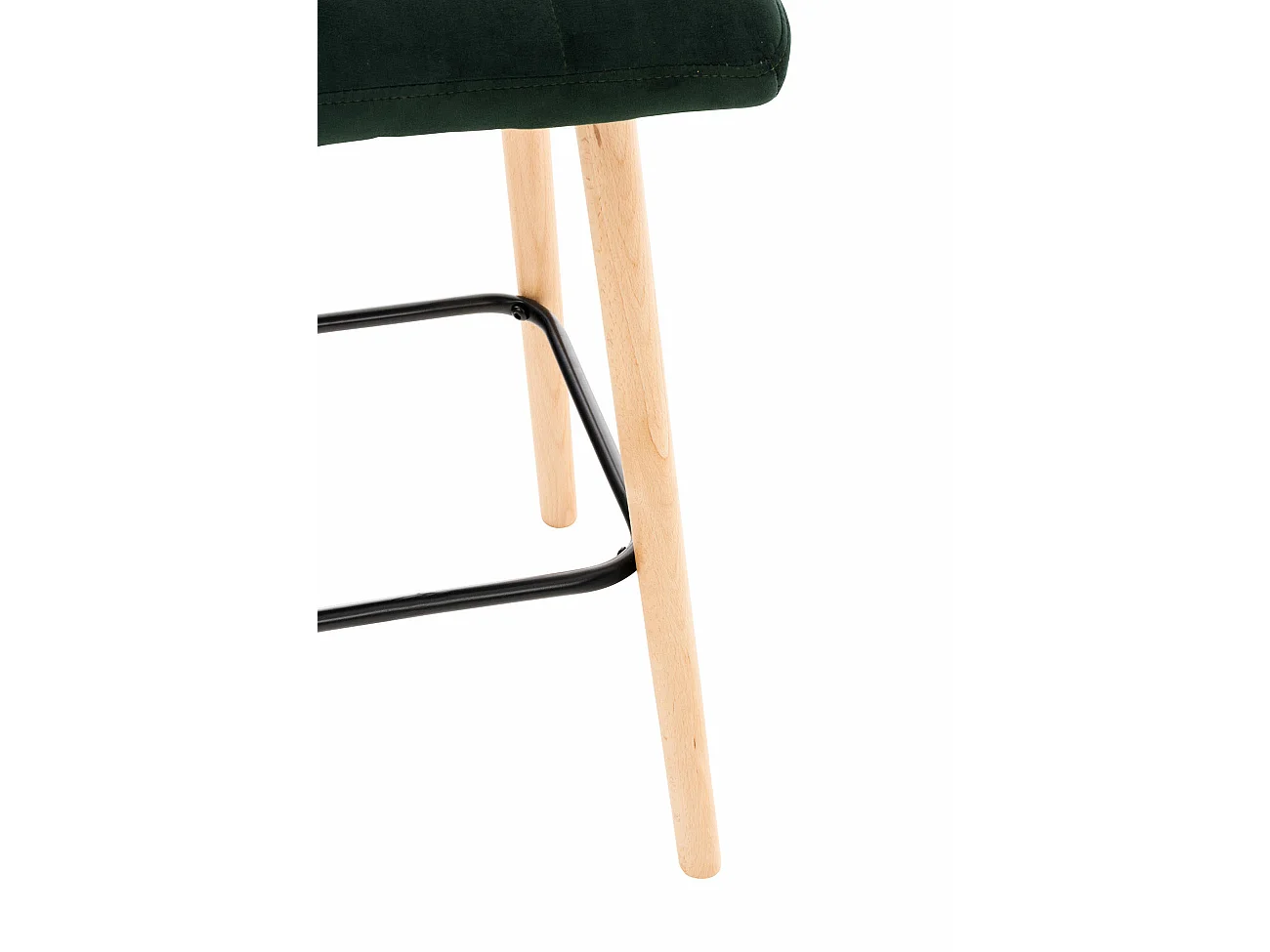 Set van 2 Barkruk - Fluweel & Hout - groen - Lincoln