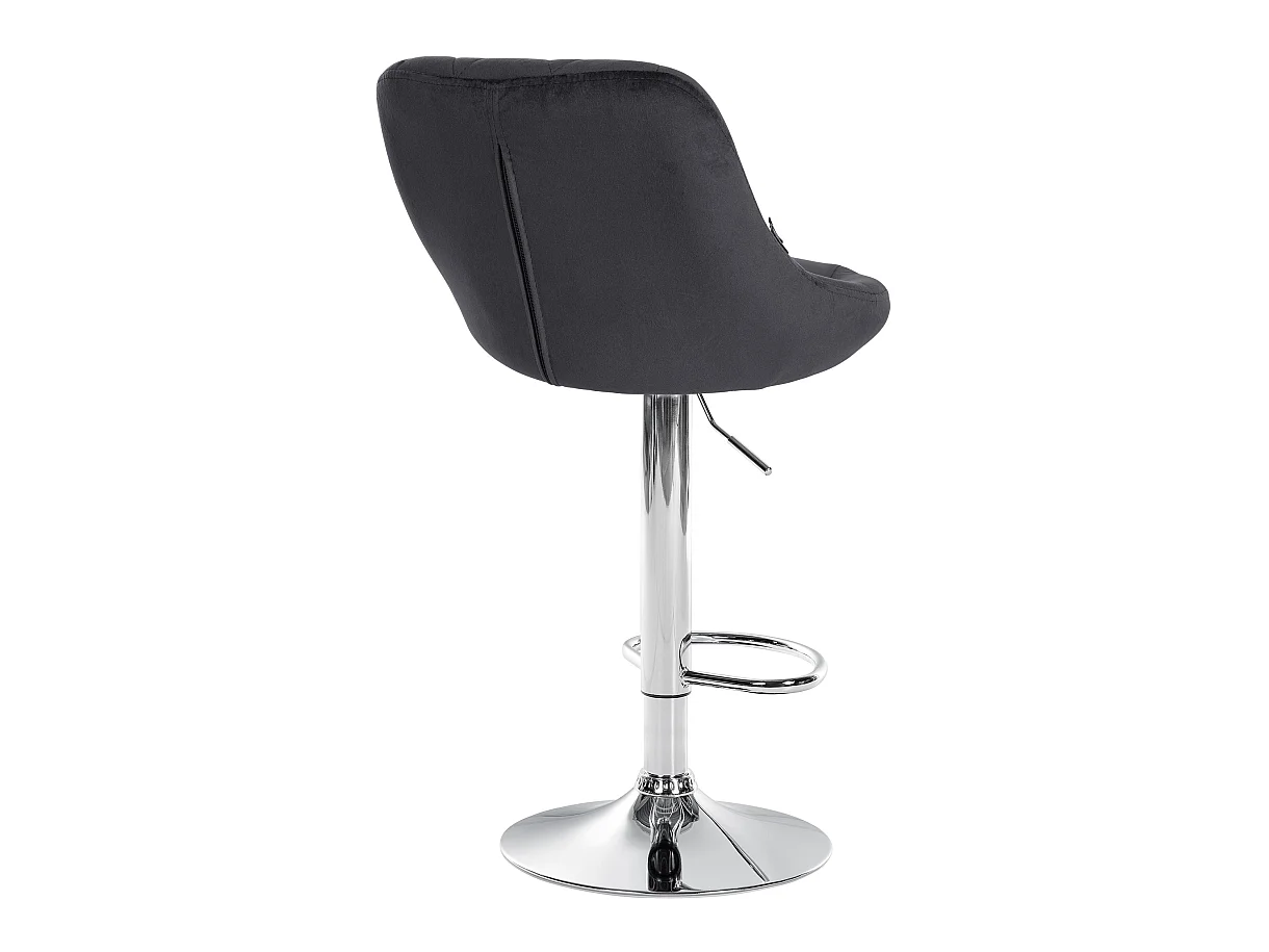 Lot de 2 Tabourets de bar - Velours & Métal - Gris foncé - Lazio