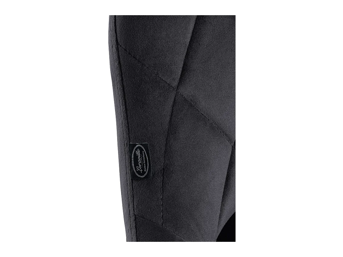 Lot de 2 Tabourets de bar - Velours & Métal - Gris foncé - Lazio