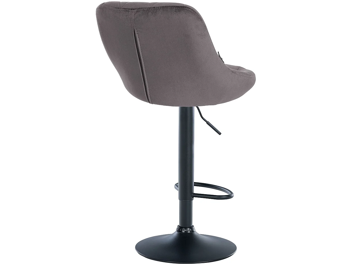 Lot de 2 Tabourets de bar - Velours & Métal - Gris - Lazio