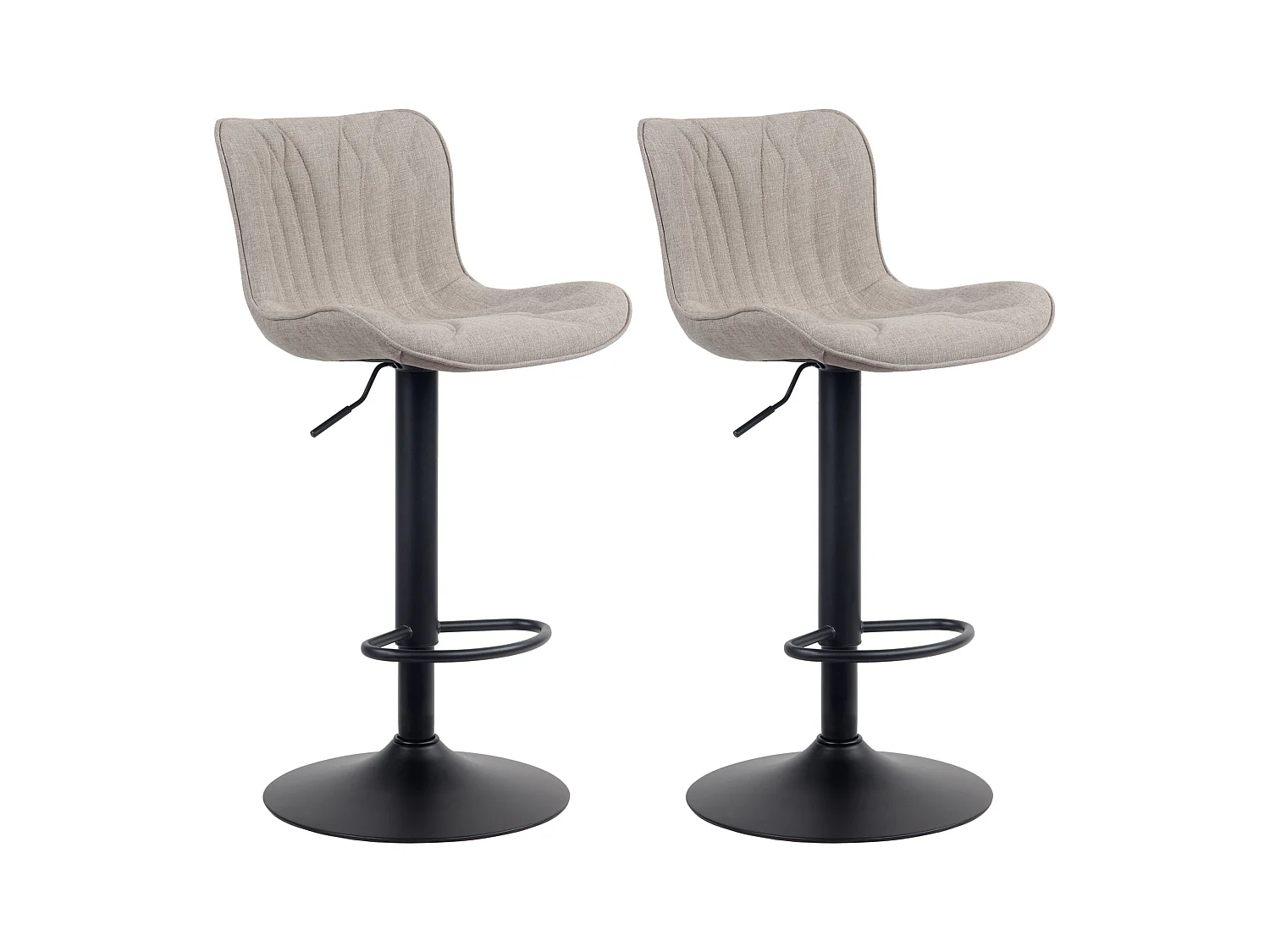 Lot de 2  Tabouret de bar - Tissu - Taupe - Linus