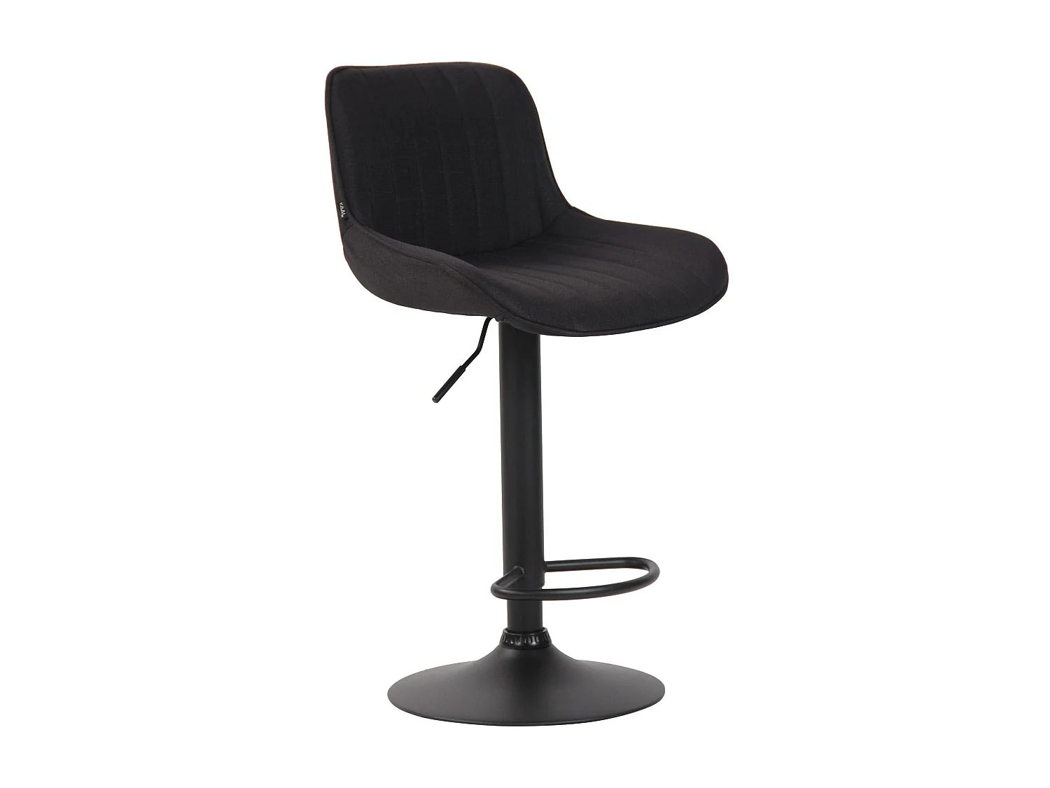 Lot de 2  Tabouret de bar - Tissu & Noir - Noir - Lentini