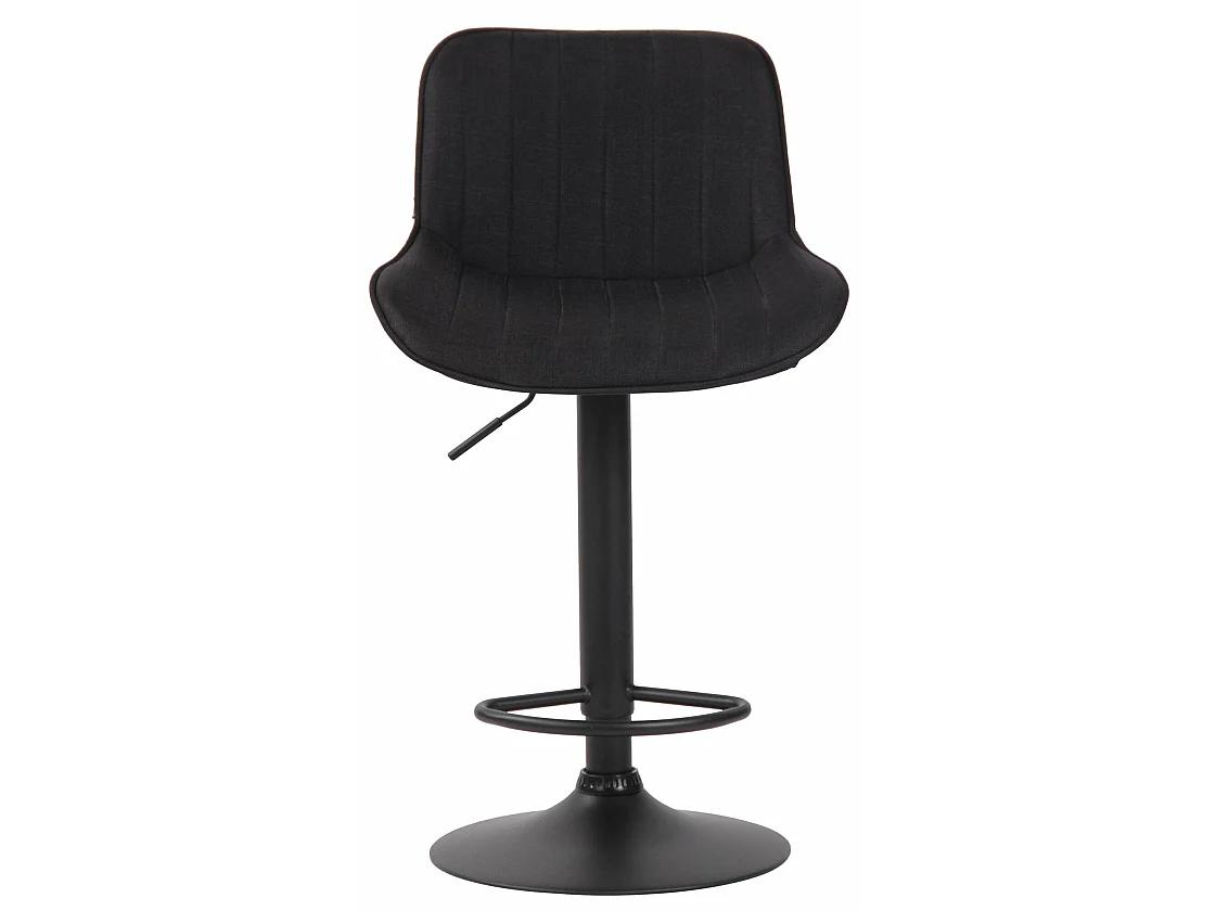 Lot de 2  Tabouret de bar - Tissu & Noir - Noir - Lentini