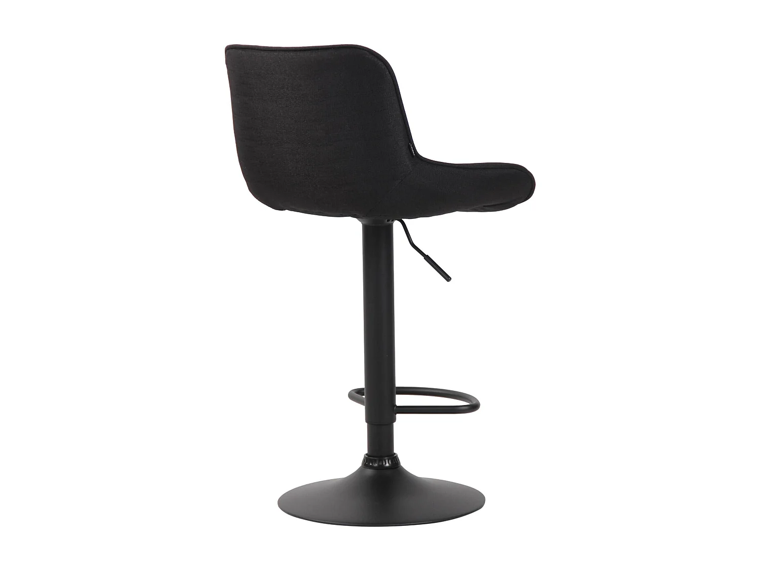 Lot de 2  Tabouret de bar - Tissu & Noir - Noir - Lentini