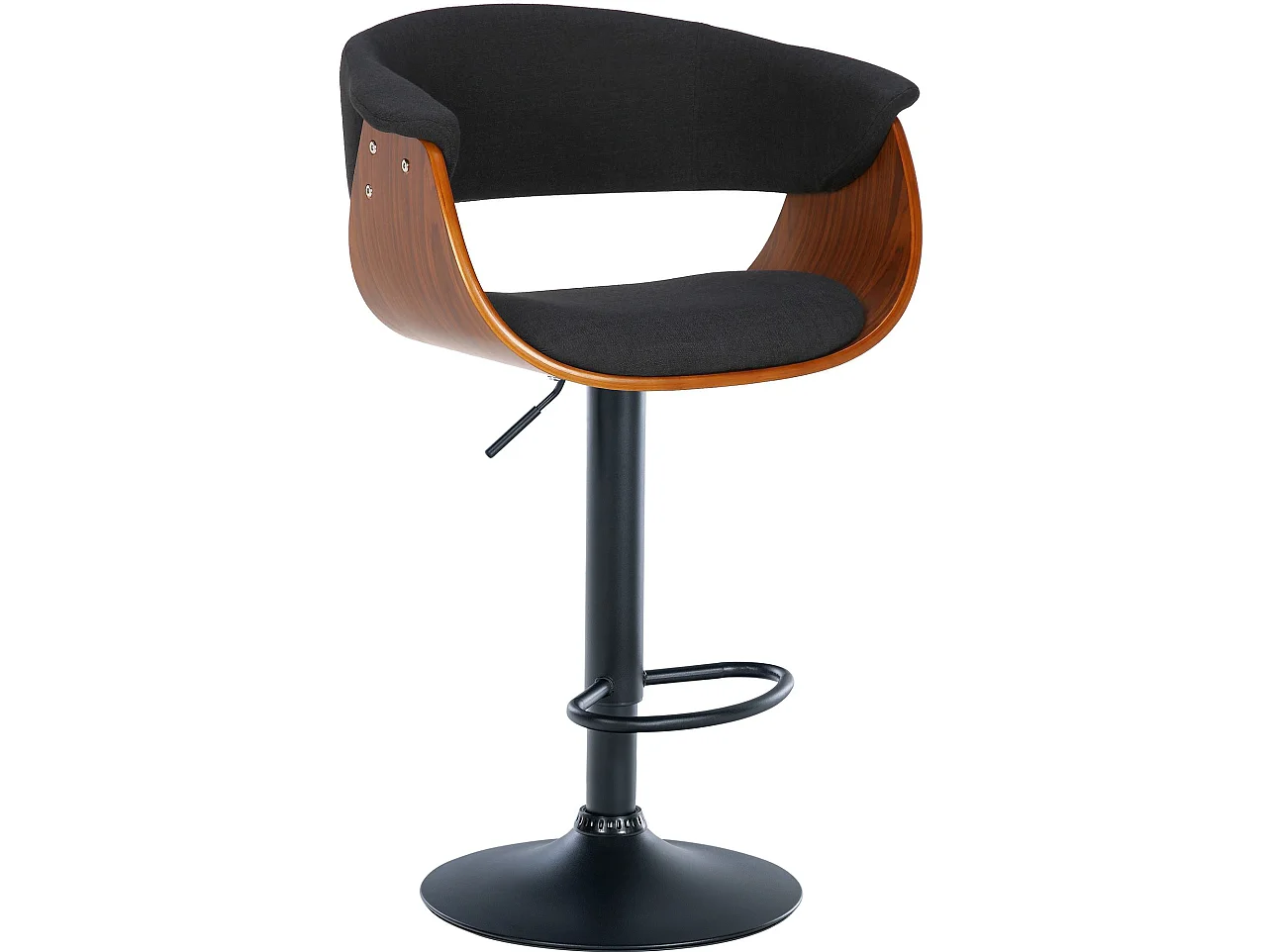 Lot de 2  Tabouret de bar - Tissu - Noyer / Noir - Vestal