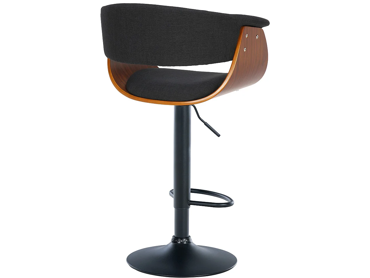 Lot de 2  Tabouret de bar - Tissu - Noyer / Noir - Vestal