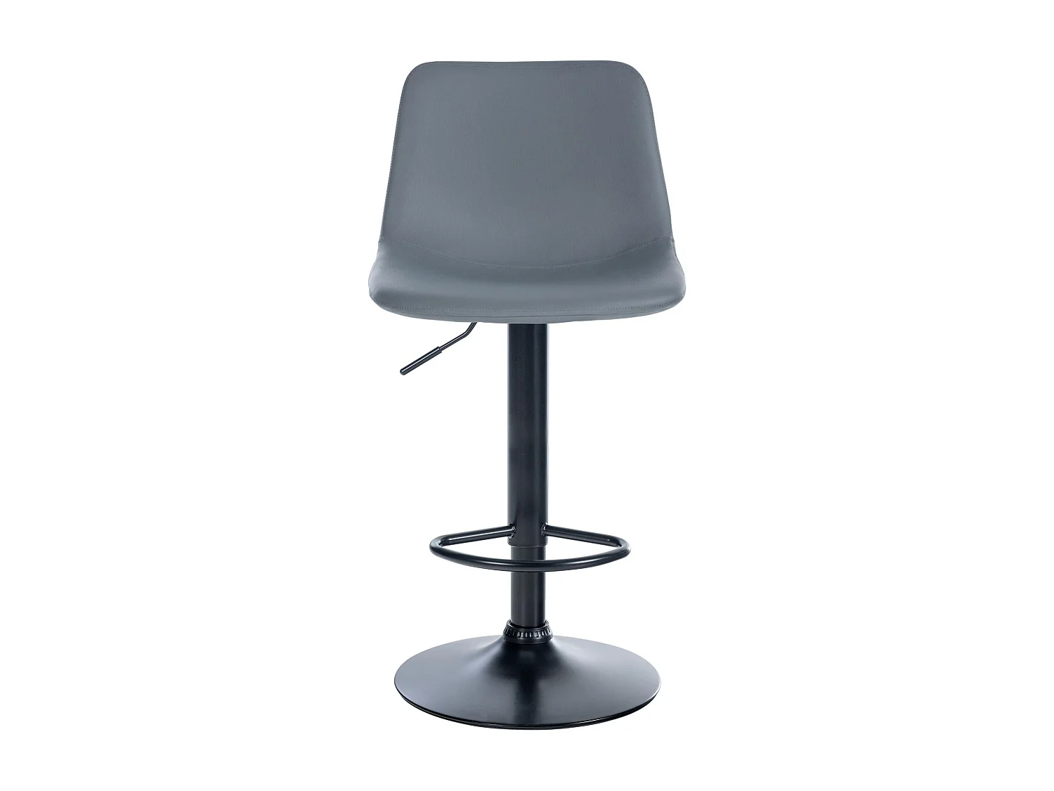 Barhocker - Kunstleder & schwarz - grau - Divo