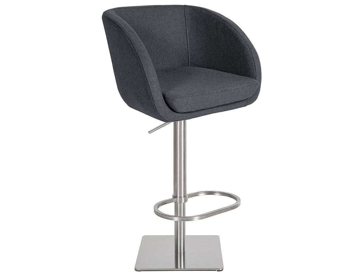 Tabouret de bar - Feutrine & Acier inoxydable - Gris - Gambo