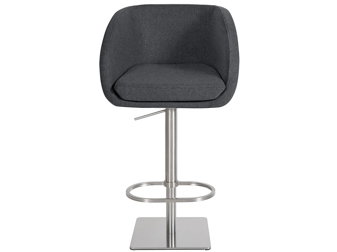 Tabouret de bar - Feutrine & Acier inoxydable - Gris - Gambo