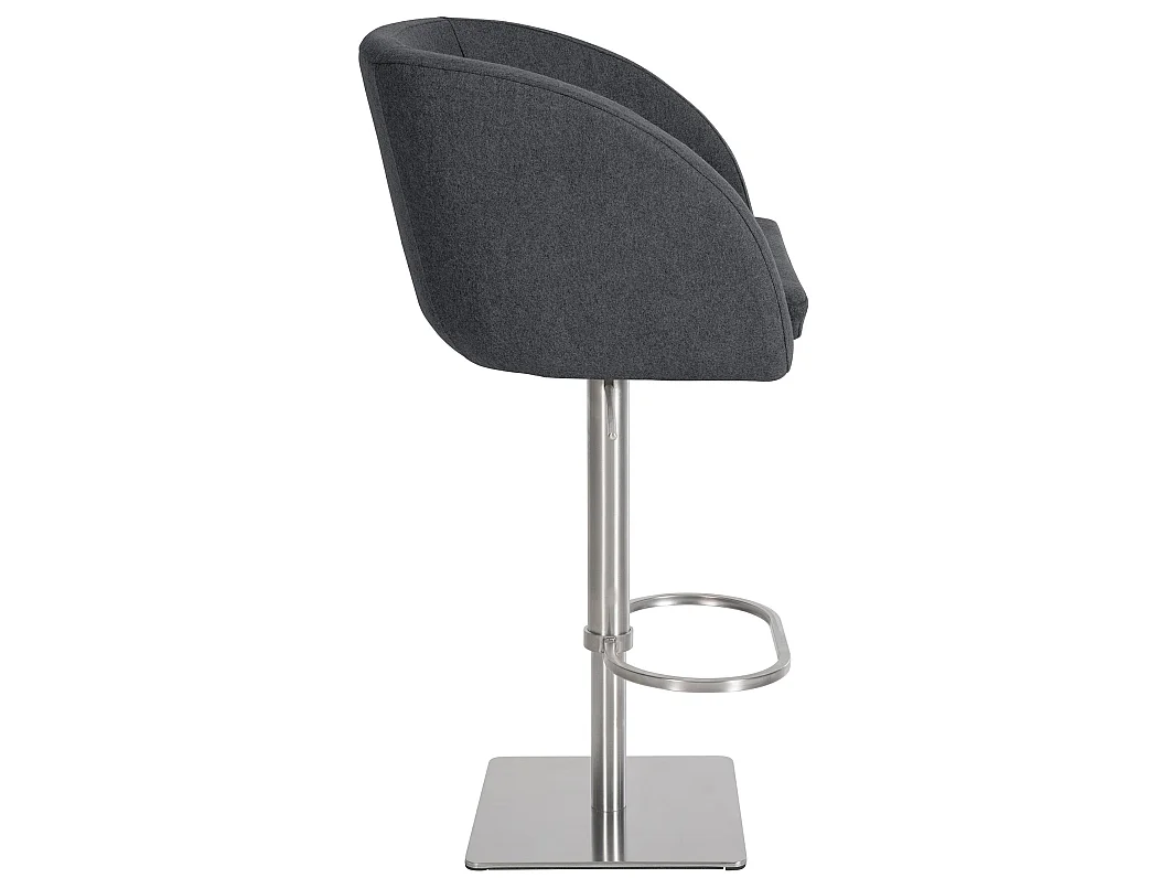 Tabouret de bar - Feutrine & Acier inoxydable - Gris - Gambo