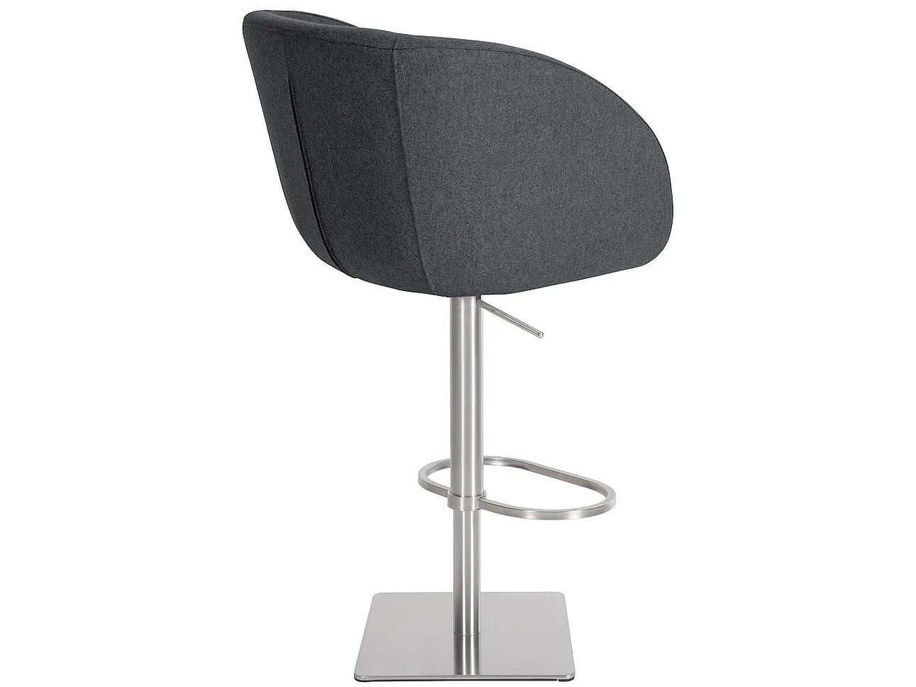 Tabouret de bar - Feutrine & Acier inoxydable - Gris - Gambo