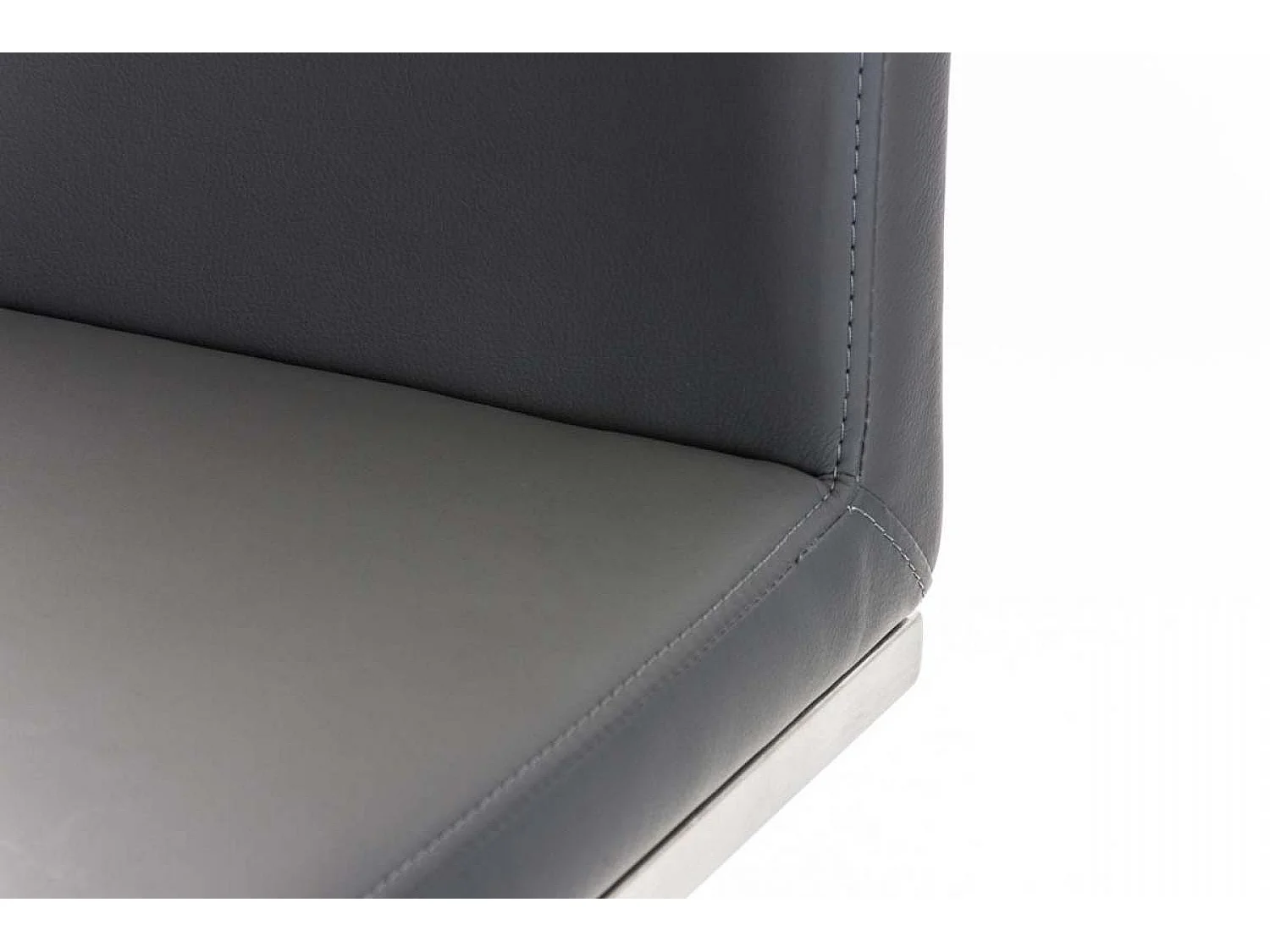 Lot de 2  Tabouret de bar - Similicuir & Acier inoxydable - Gris - Panama