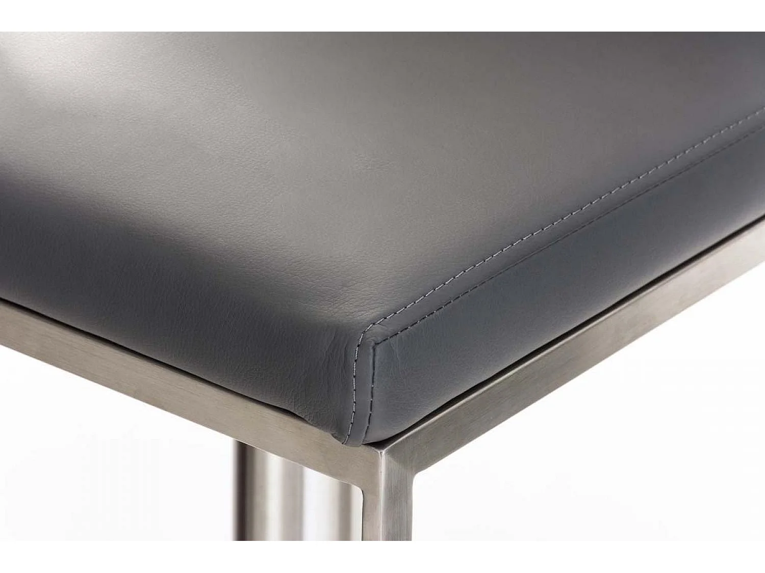 Lot de 2  Tabouret de bar - Similicuir & Acier inoxydable - Gris - Panama