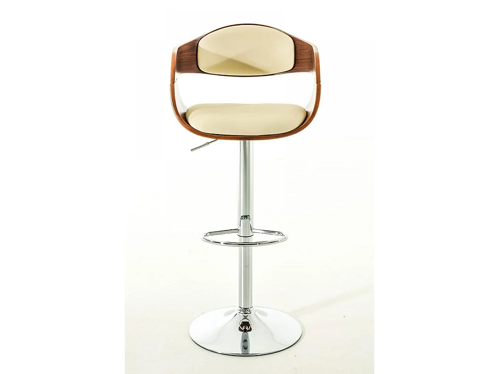 Lot de 2  Tabouret de bar - Similicuir - Noyer / Crème - Kingston