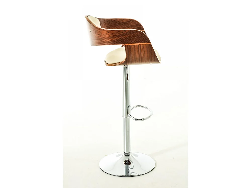 Lot de 2  Tabouret de bar - Similicuir - Noyer / Crème - Kingston