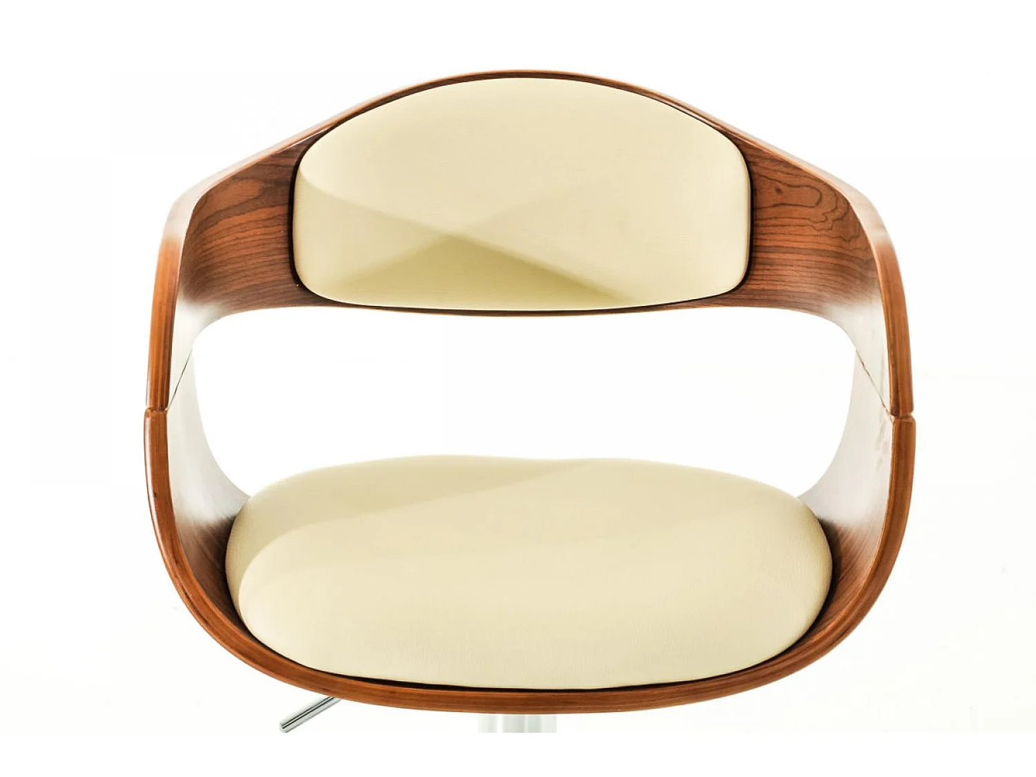 Lot de 2  Tabouret de bar - Similicuir - Noyer / Crème - Kingston