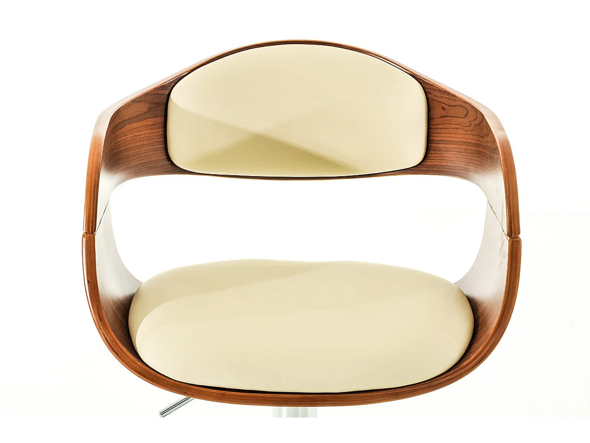 Lot de 2  Tabouret de bar - Similicuir - Noyer / Crème - Kingston