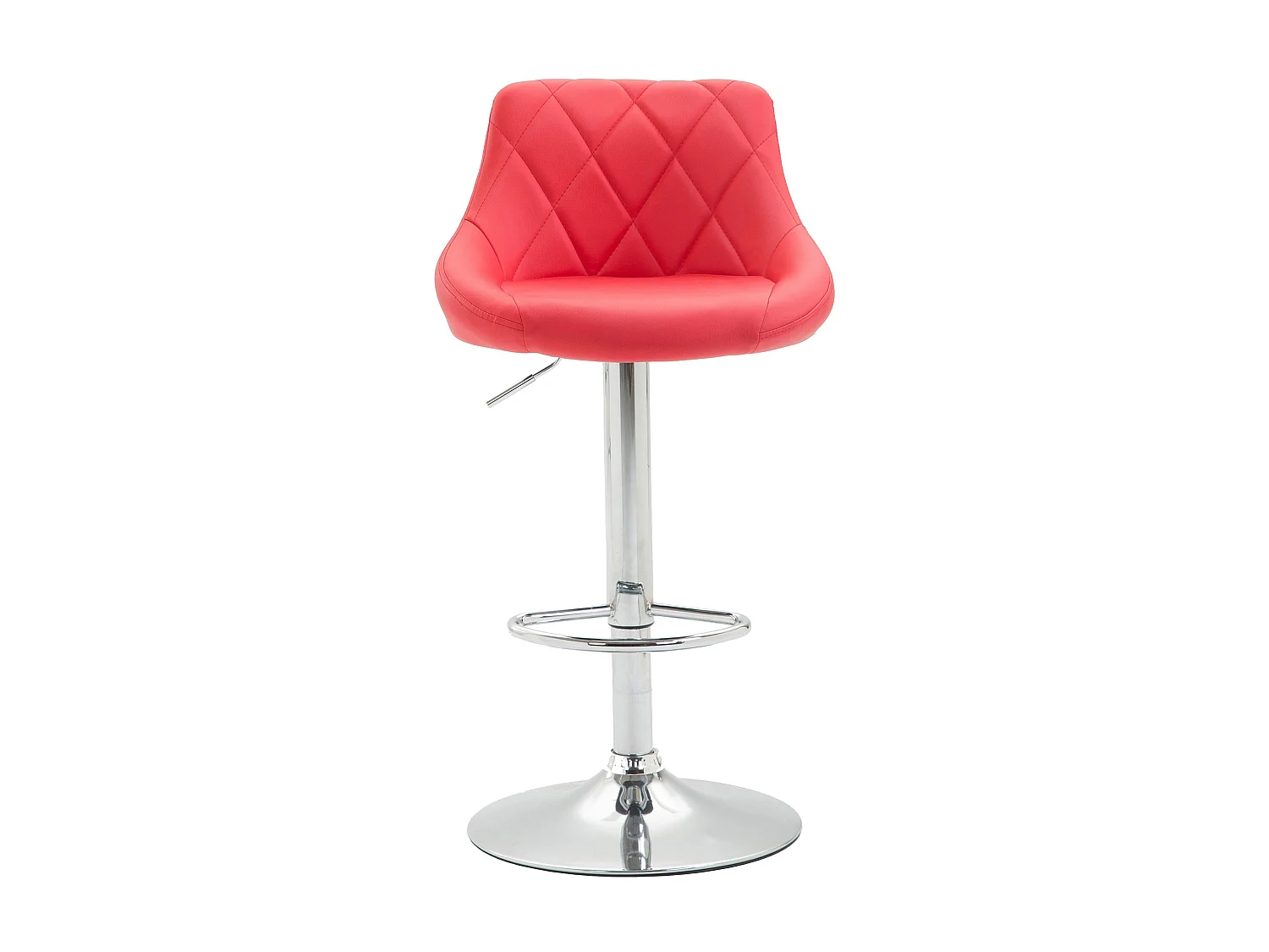 Lot de 2 Tabourets de bar - Similicuir & Métal chromé - Rouge - Lazio