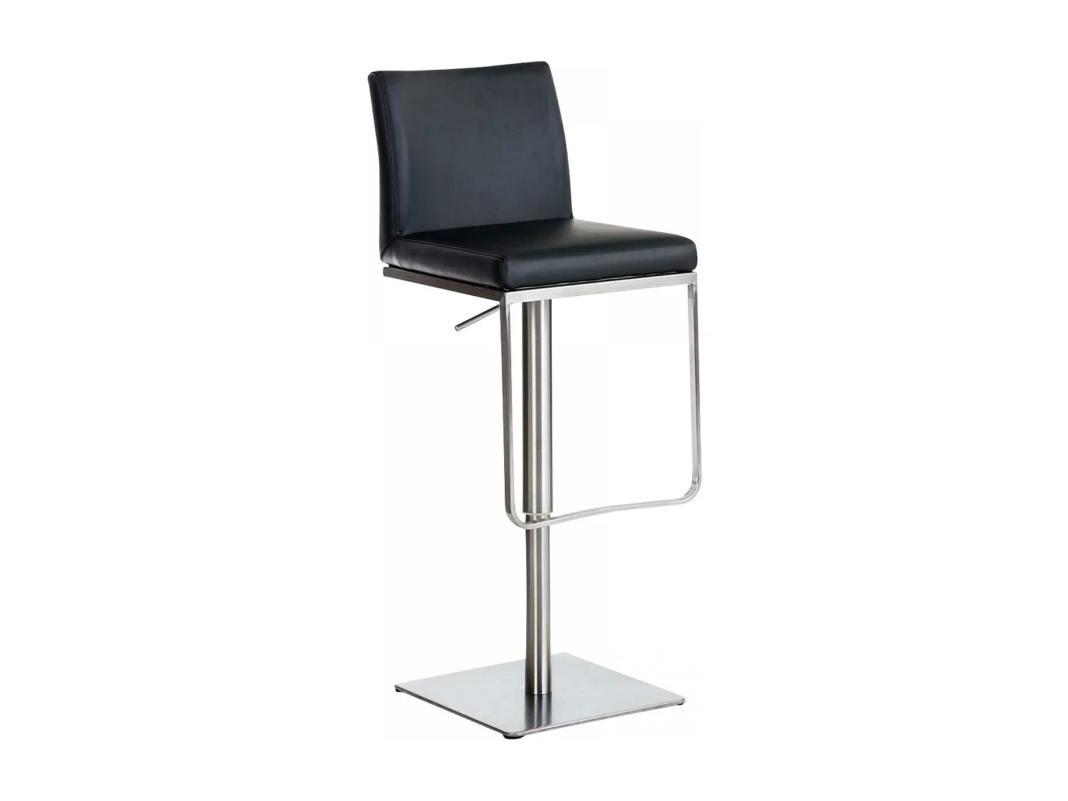 Tabouret de bar - Similicuir & Acier inoxydable - Noir - Panama