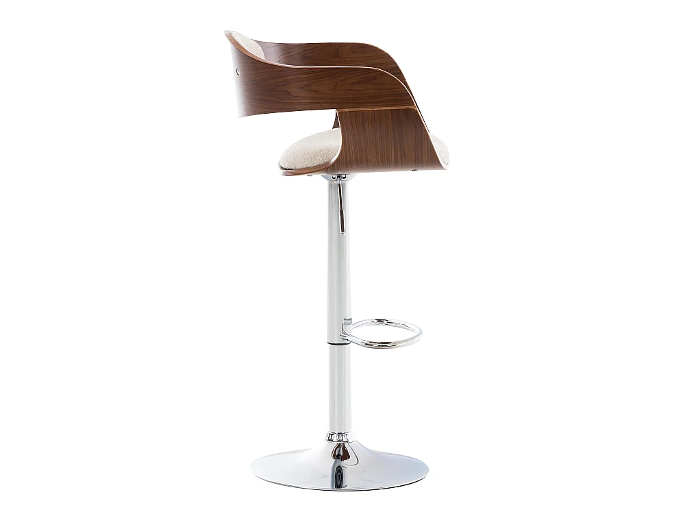 Set van 2  Barkruk - Stof - walnoot/creme - Kingston