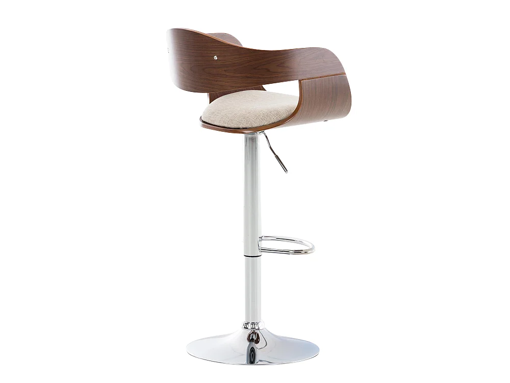 Set van 2  Barkruk - Stof - walnoot/creme - Kingston