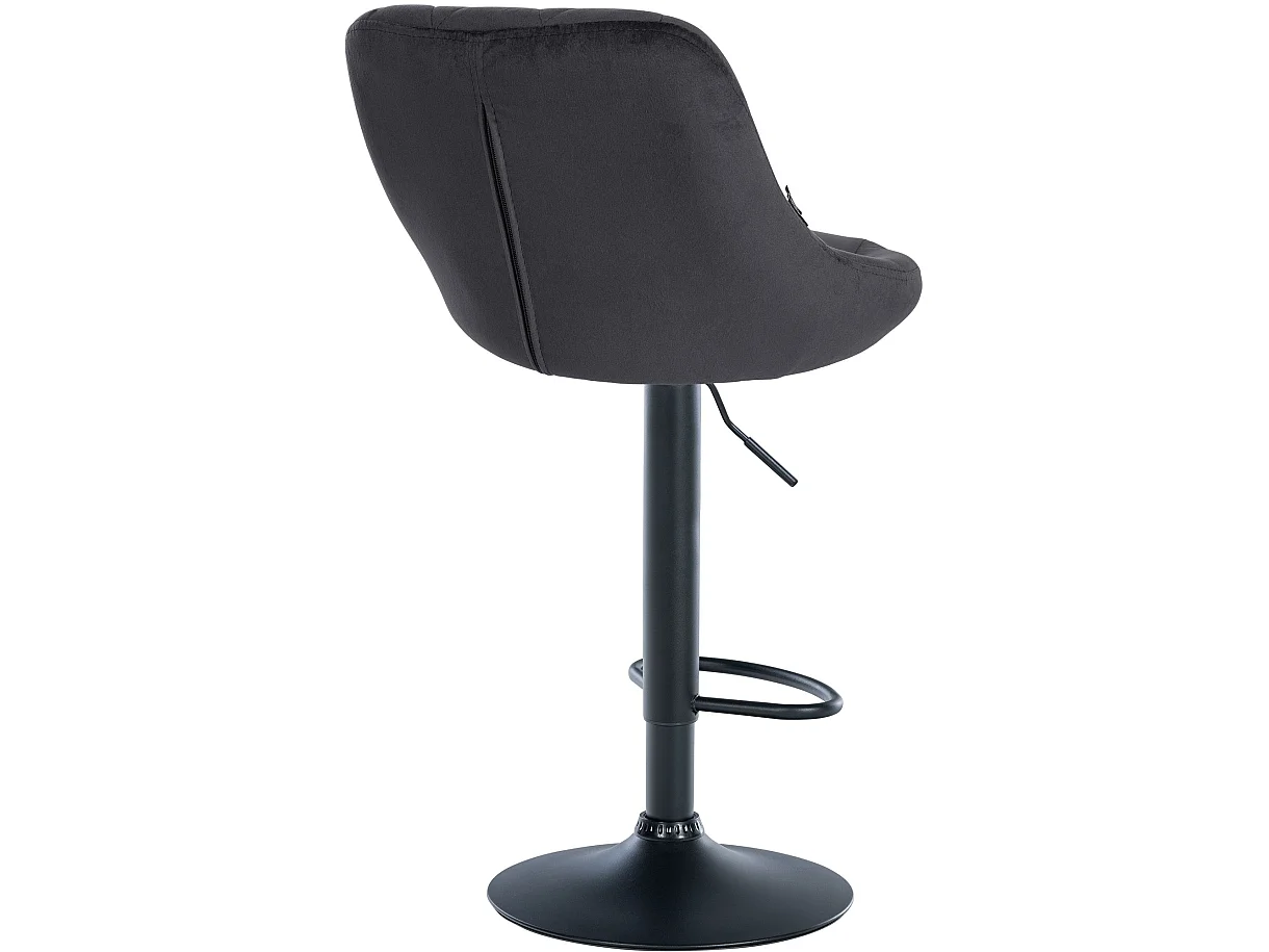 Lot de 2 Tabourets de bar - Velours & Métal - Gris foncé - Lazio