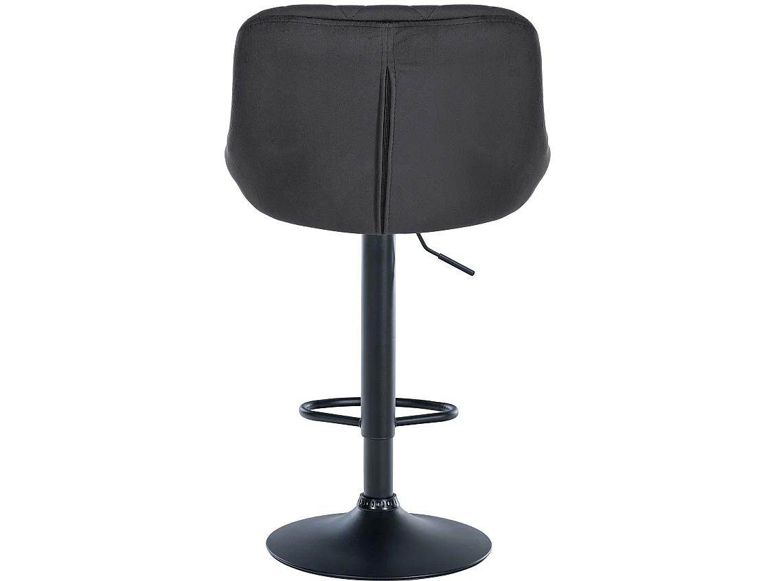 Lot de 2 Tabourets de bar - Velours & Métal - Gris foncé - Lazio