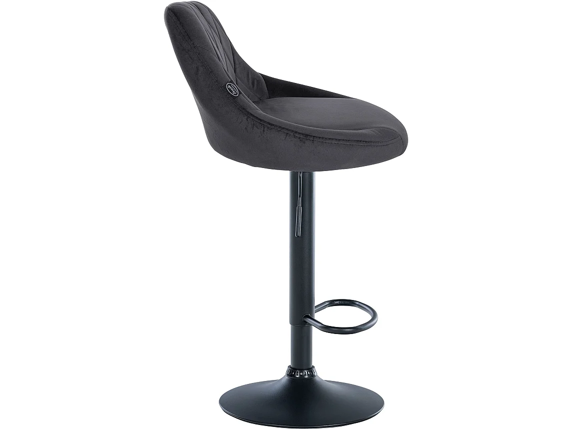 Lot de 2 Tabourets de bar - Velours & Métal - Gris foncé - Lazio