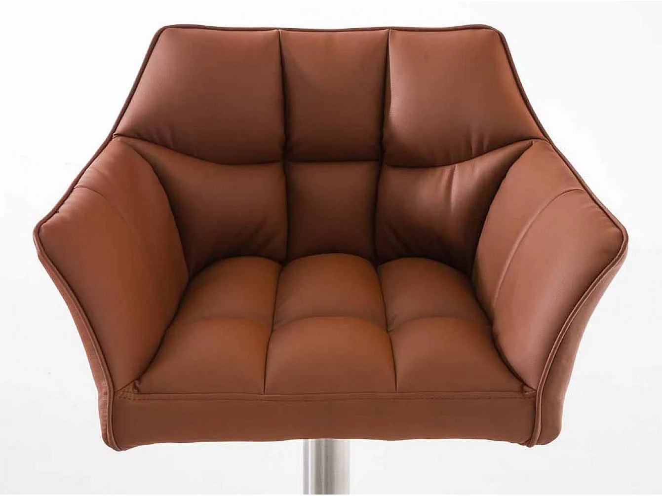 Lot de 2  Tabouret de bar - Similicuir & Acier inoxydable - Marron clair - Damaso