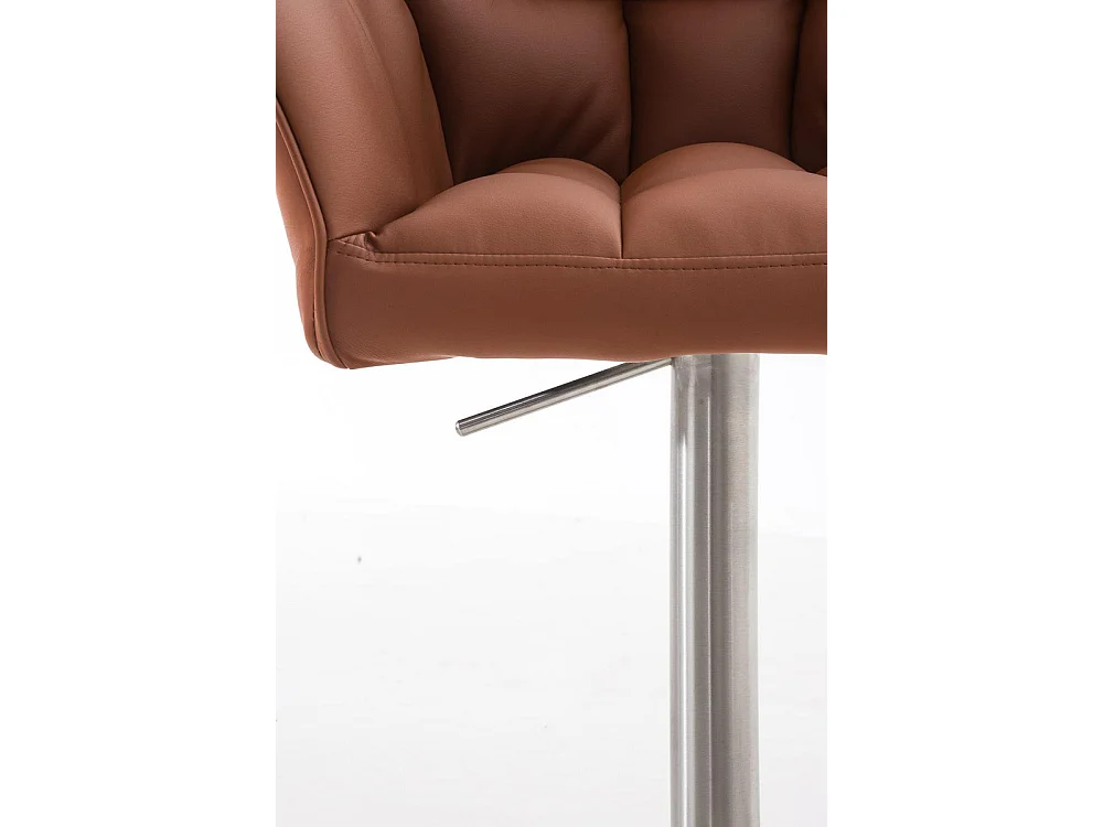 Lot de 2  Tabouret de bar - Similicuir & Acier inoxydable - Marron clair - Damaso