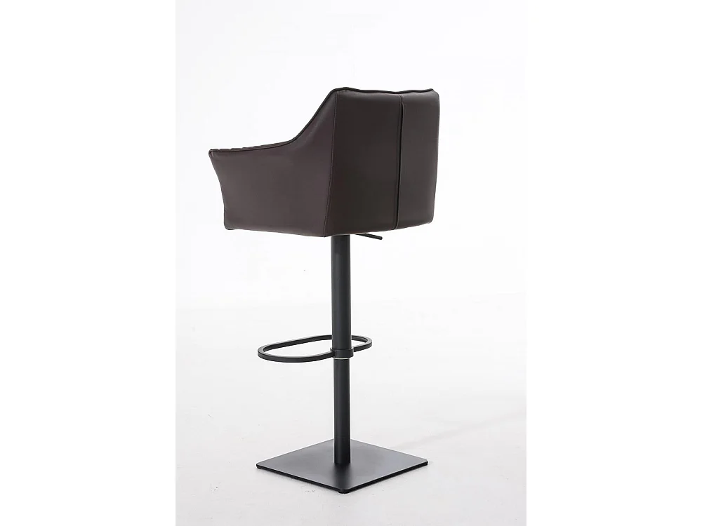 Tabouret de bar - Similicuir & Noir - Marron - Damaso