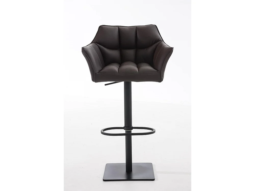 Tabouret de bar - Similicuir & Noir - Marron - Damaso