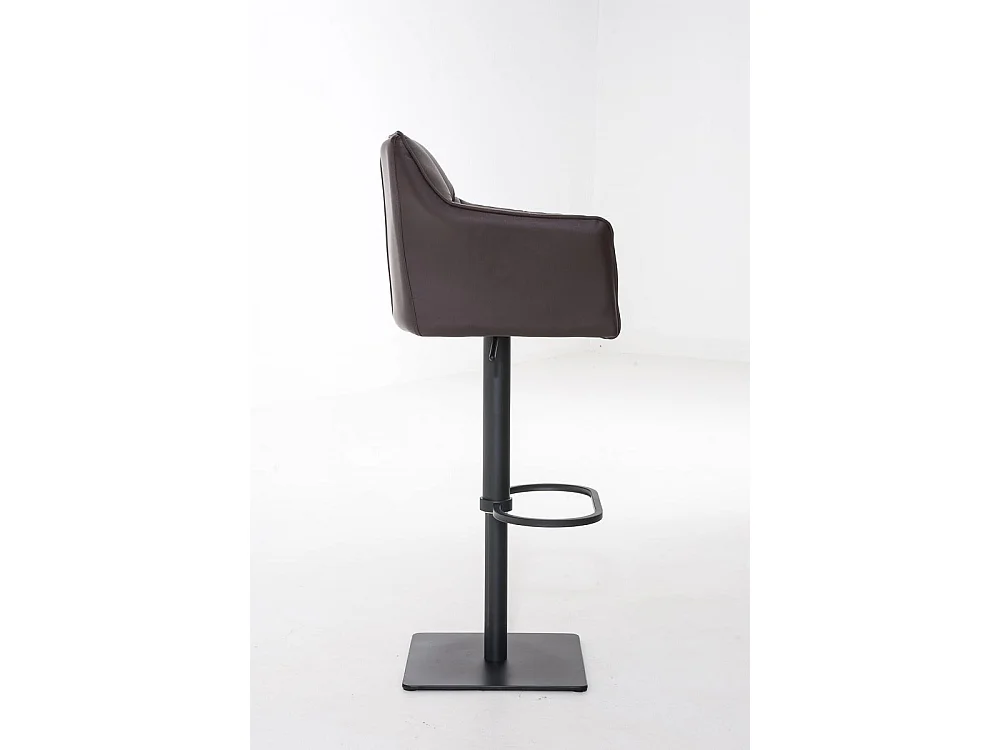 Tabouret de bar - Similicuir & Noir - Marron - Damaso