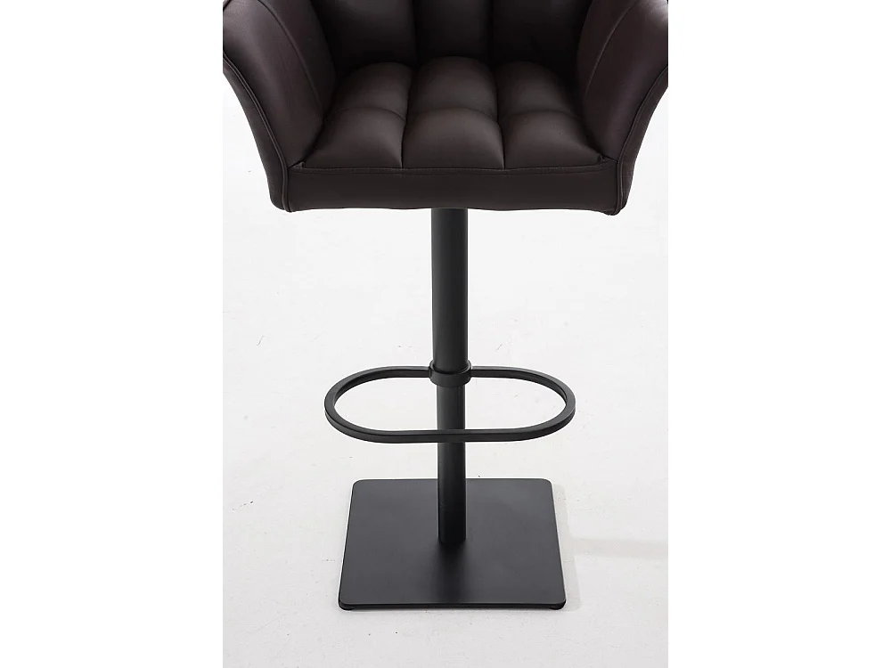 Tabouret de bar - Similicuir & Noir - Marron - Damaso
