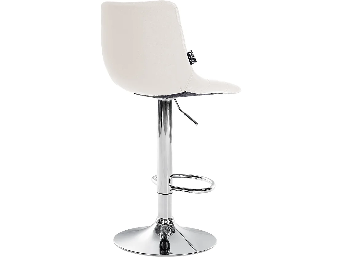 Lot de 2 Tabourets de bar - Similicuir & Métal - Blanc - Jerry