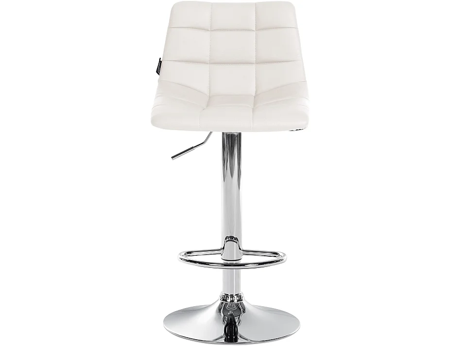 Lot de 2 Tabourets de bar - Similicuir & Métal - Blanc - Jerry