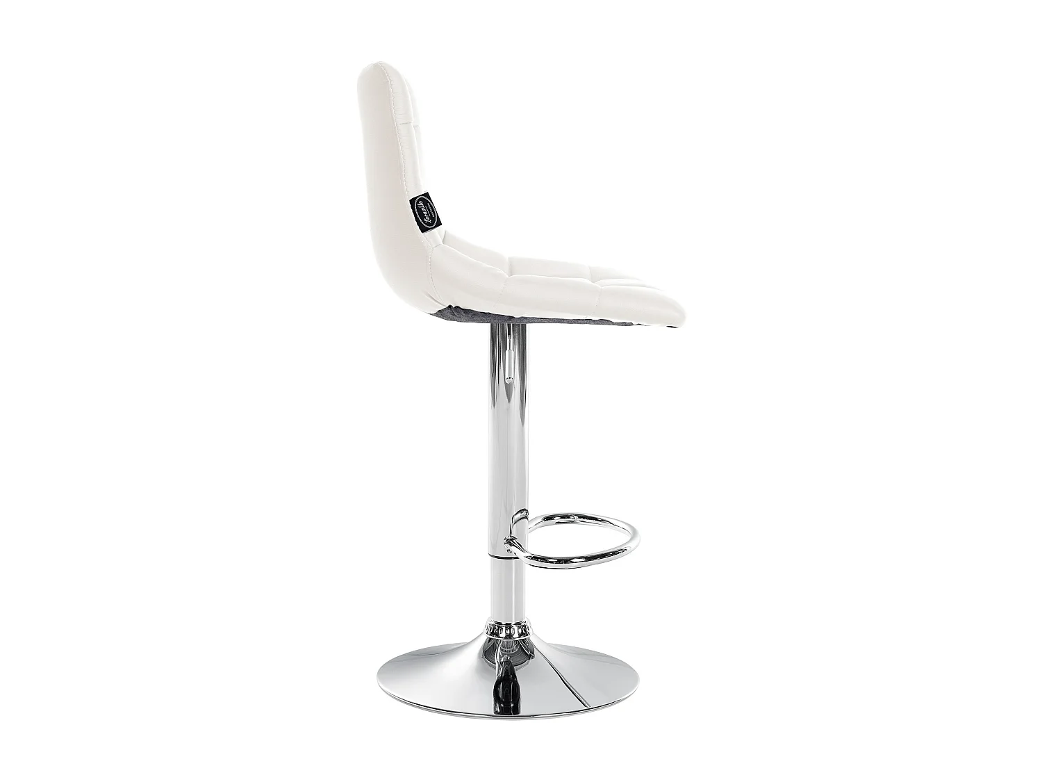 Lot de 2 Tabourets de bar - Similicuir & Métal - Blanc - Jerry