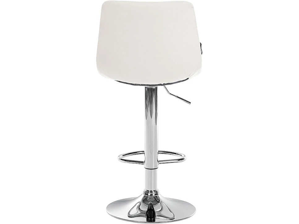 Lot de 2 Tabourets de bar - Similicuir & Métal - Blanc - Jerry