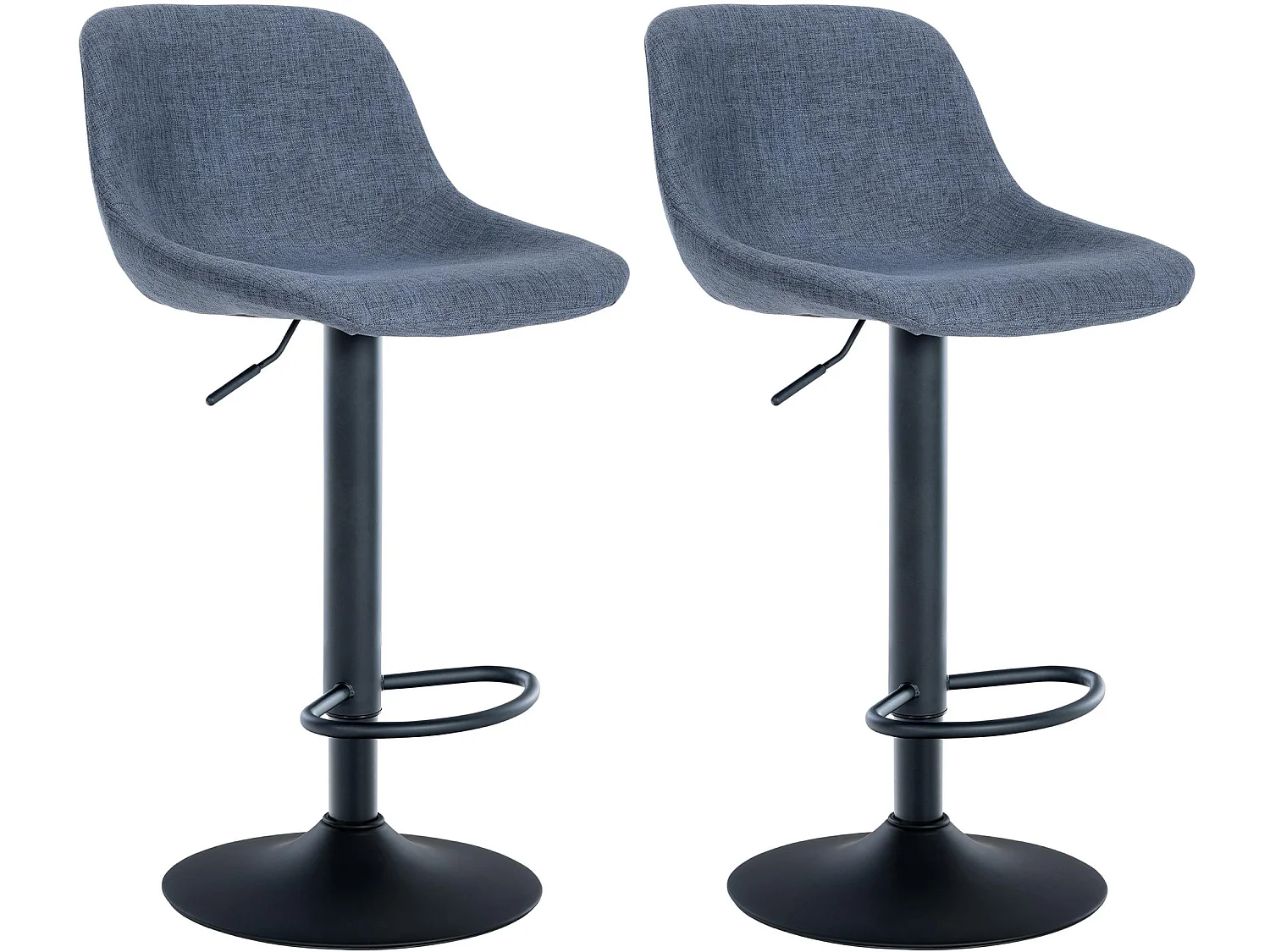 2er Set Barhocker - Stoff - blau - Loft