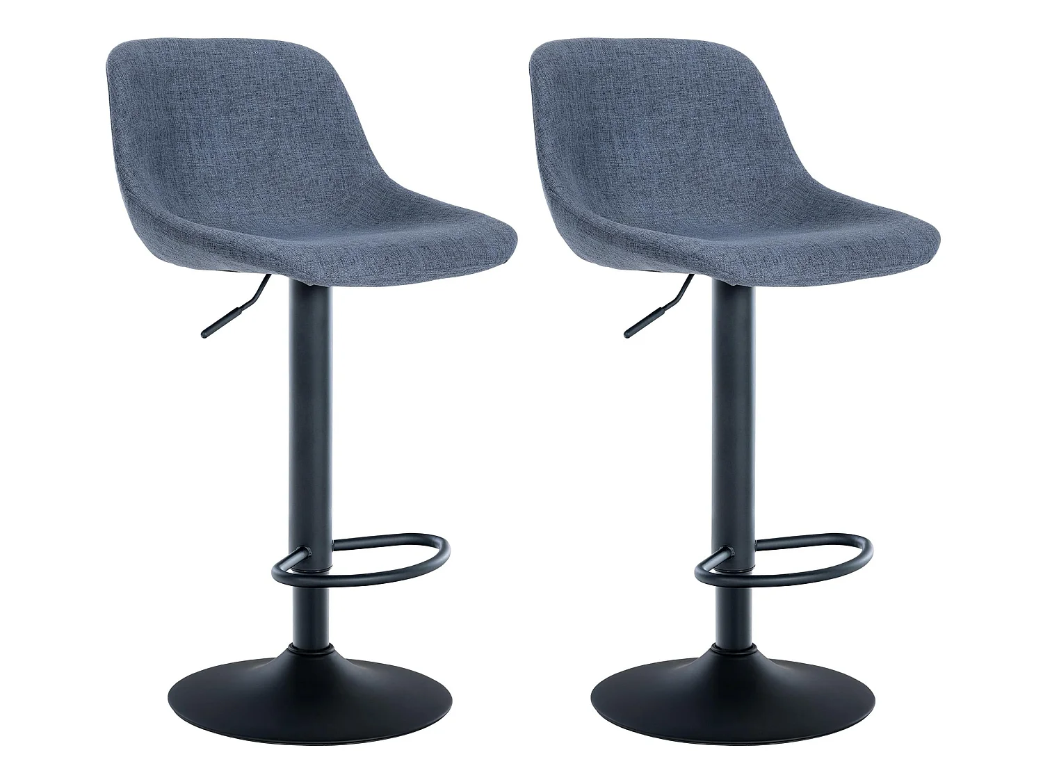 Lot de 2  Tabouret de bar - Tissu - Bleu - Loft